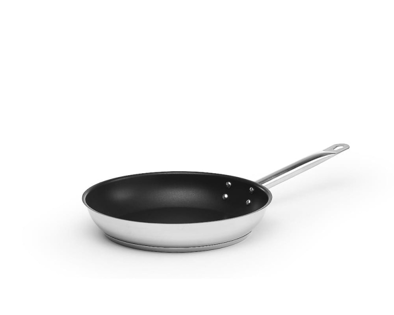 Coated frying pan in stainless steel, Excalibur - Patina