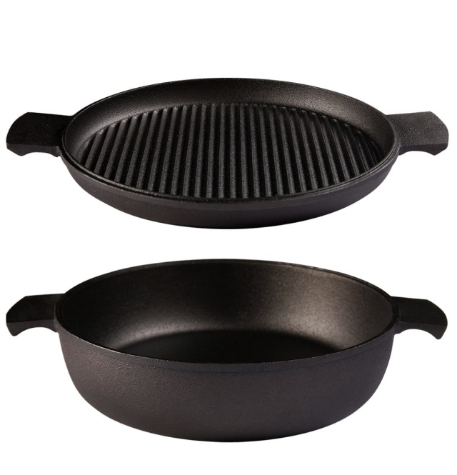 Deep frying pan with wooden handle & glass lid - Skeppshult - Shop online