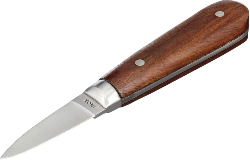 Oyster knife with wooden handle
