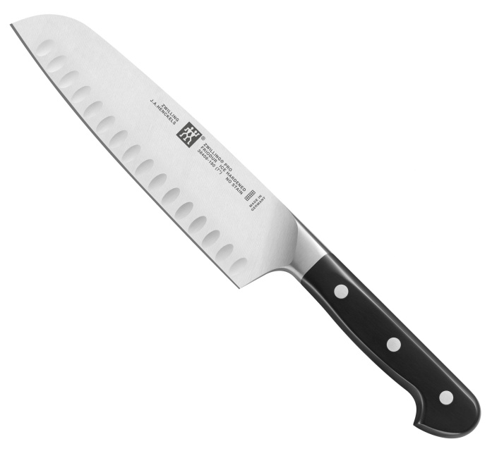 Fluted edge Santoku knife, 18 cm - Zwilling Pro