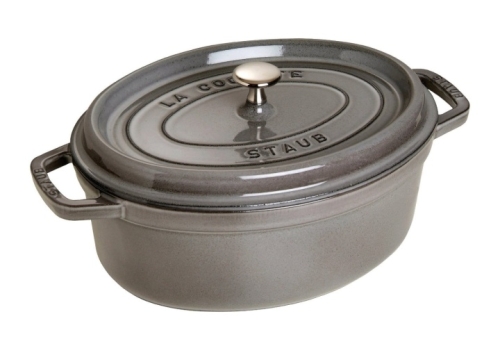 Oval cast iron pan, grey - Staub