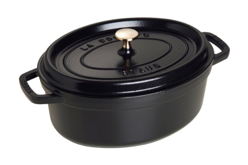 Oval cast iron pan, Black - Staub