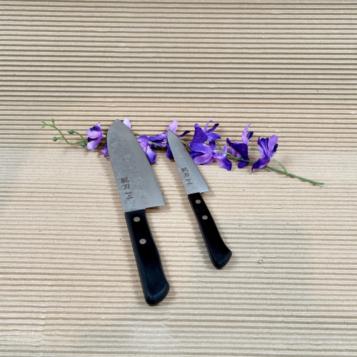 Knife set, Rustic, Petty & Santoku - Surudoi