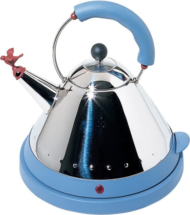 Kettle, Stainless, steel/light blue - Alessi