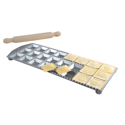 Ravioli mold with rolling pin, 24 square pieces - Eppicotispai