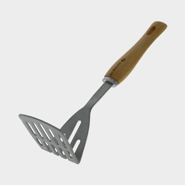 Stainless steel potato masher with wooden handle, B Bois - De buyer