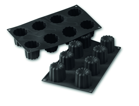 Baking tin in silicone, Cannelés Bordelais, 8 pcs - Martellato