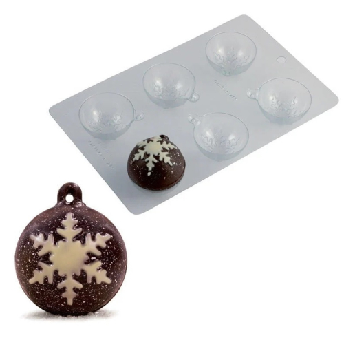 Chocolate Mold Christmas Bauble Snowflake 2 pcs - Martellato