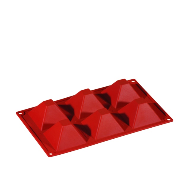 Baking mould in silicone, pyramid, 6 pcs - Pavoni