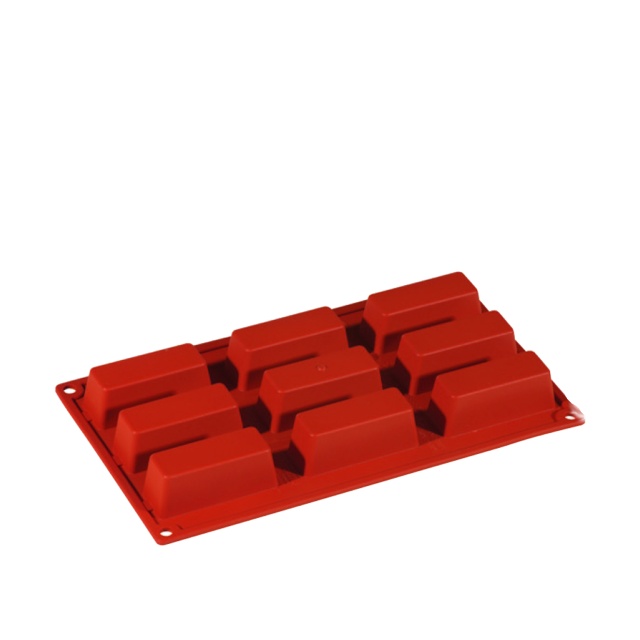 Baking tin in silicone, rectangle, 9 pcs - Pavoni