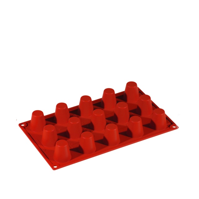 Baking tin in silicone, small cone, 15 pcs - Pavoni