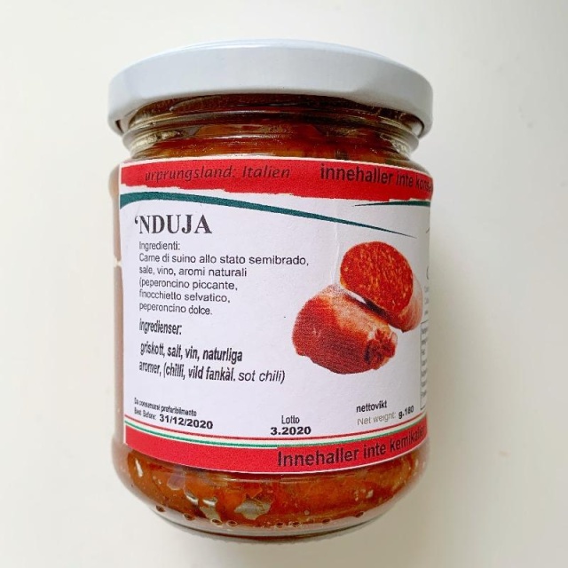 Nduja from free range pigs, 180gr - Fattoria de Lillas