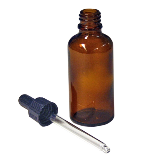 Brown dropper bottle with glass pipette, 50 ml