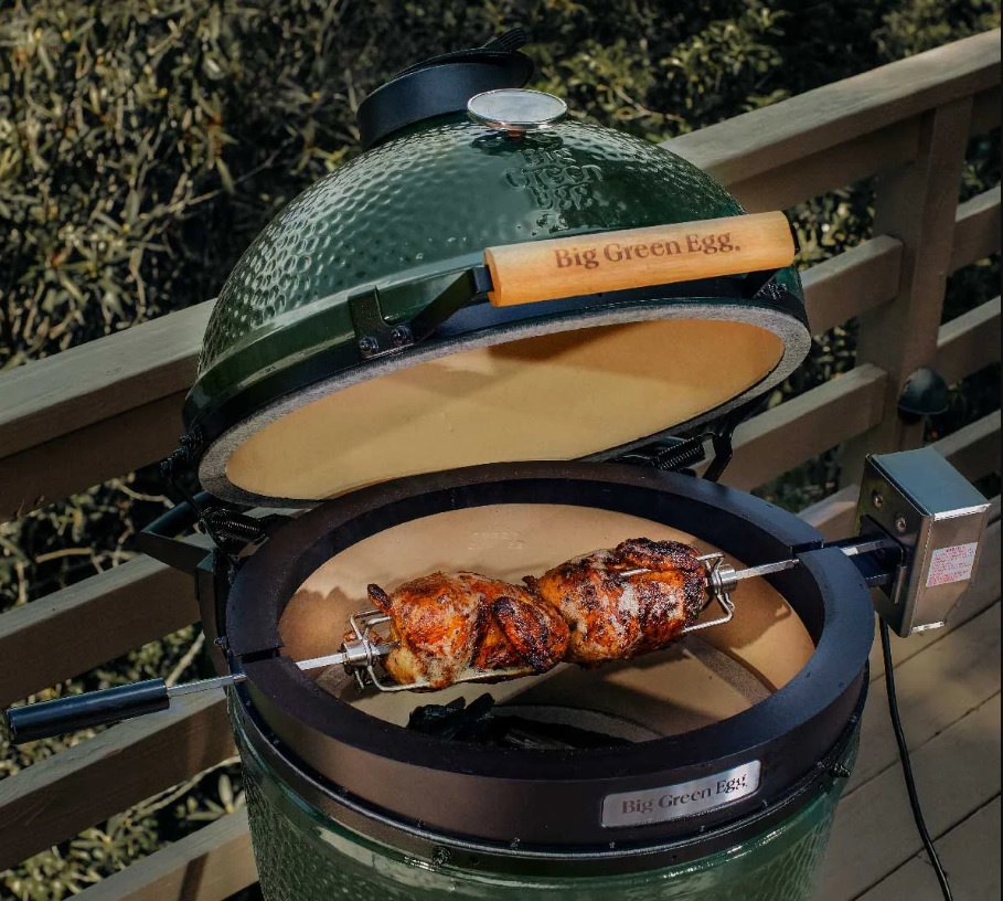 Big green egg rotisserie best sale