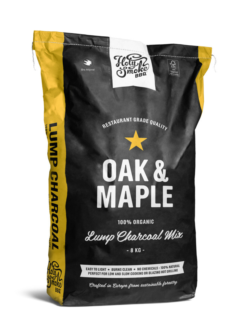 Premium Charcoal, OAK/MAPLE, 8 kg - Holy Smoke BBQ in the group Barbecues, Stoves & Ovens / Barbecue charcoal & briquettes / charcoal at KitchenLab (1282-28917)